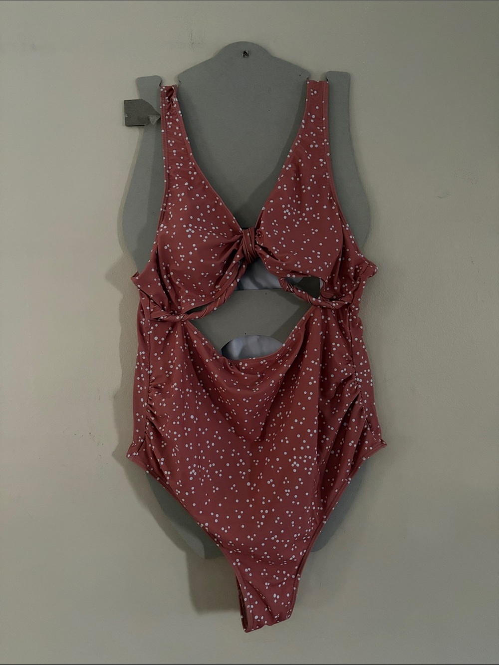 Women One-Piece Swimsuit in Dusty Rose with White Speckle